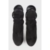 Cut-out suede ankle boots