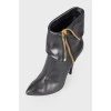 High-heeled leather ankle boots