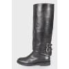 High leather boots