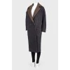 Woolen coat with a checkered collar