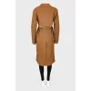 Printed trench coat with waistband