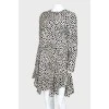 Silk dress with black drops print
