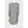 Silk dress with black drops print
