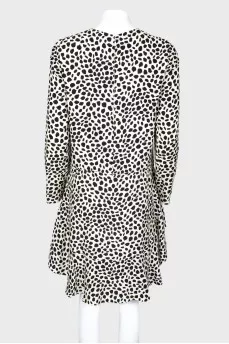 Silk dress with black drops print