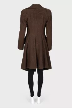 Asymmetric woolen coat