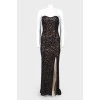 Evening silk dress with sequins