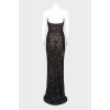 Evening silk dress with sequins