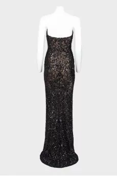 Evening silk dress with sequins
