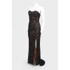 Evening silk dress with sequins