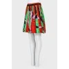 Pleated skirt with print