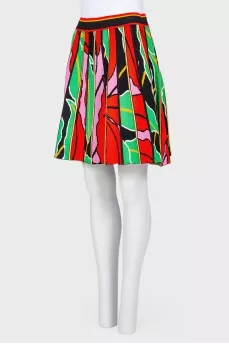 Pleated skirt with print