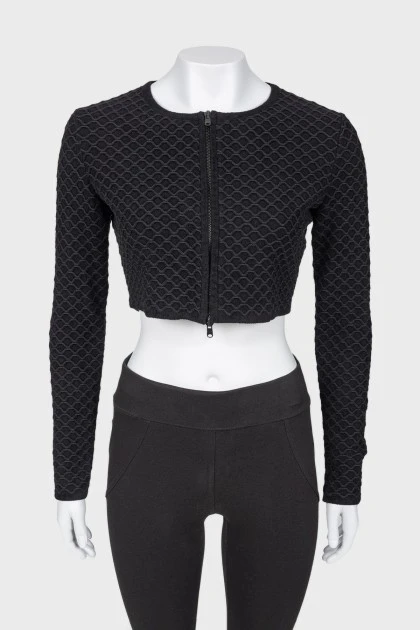 Crop zipper top
