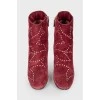 Suede eyelet boots