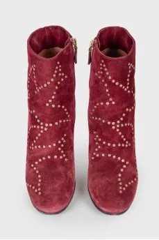 Suede eyelet boots