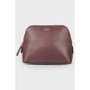 Leather cosmetic bag
