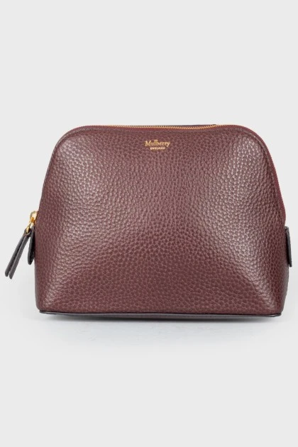 Leather cosmetic bag