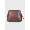 Leather cosmetic bag