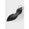 Pointed-toe suede ballet flats