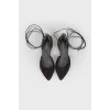 Pointed-toe suede ballet flats