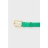 Leather belt with golden buckle