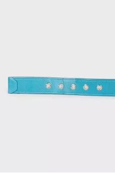 Leather belt with silver buckle