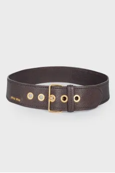 Wide leather belt
