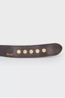 Wide leather belt