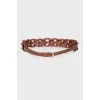 Woven leather belt
