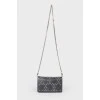 Leather bag with metal chain