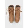 Suede wedge ankle boots