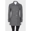 Gray coat with a double-breasted collar