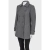 Gray coat with a double-breasted collar