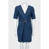 Blue dress with short sleeves