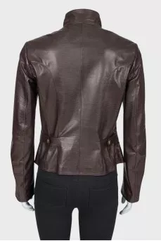 Textured leather jacket