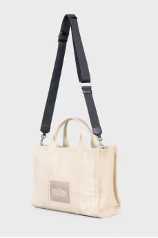 Cream textile bag