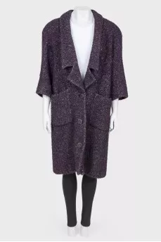 Purple coat with a scarf