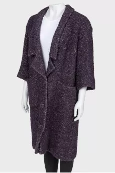 Purple coat with a scarf