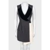 Black and white dress with velvet collar