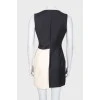 Black and white dress with velvet collar