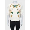 Svitshot with embroidery and rhinestones