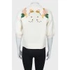 Svitshot with embroidery and rhinestones