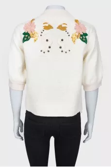 Svitshot with embroidery and rhinestones