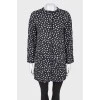 Black coat in polka dots