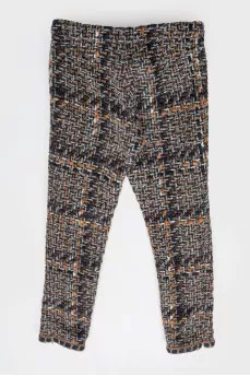 Wool tweed trousers