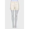 High rise white shorts