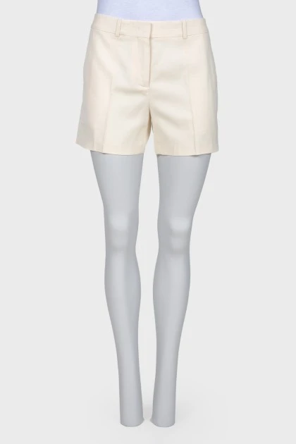 High rise white shorts