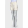 High rise white shorts