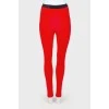 Red trousers with elastic band logo