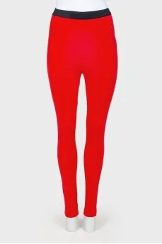 Red trousers with elastic band logo