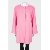 Pink coat on buttons